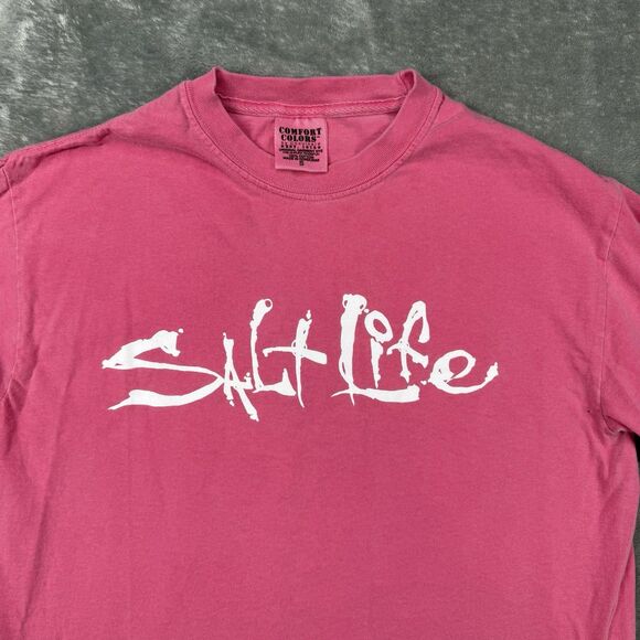 Salt Life Shirt Men’s Small Pink Green Comfort Colors Long Sleeve Lot Of Two - Picture 4 of 11